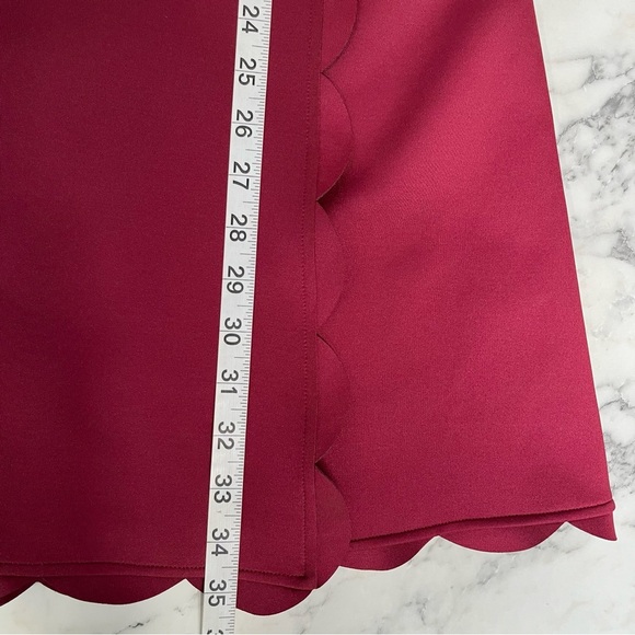 Ted Baker Women's Maroon Jasmint Scallop Overlay Shift Dress Size 1 US XS - Picture 9 of 16
